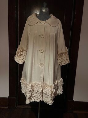 Ryu Pale Blush Lined swing jacket Anthropology Small